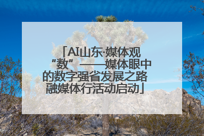 AI山东·媒体观“数”——媒体眼中的数字强省发展之路融媒体行活动启动