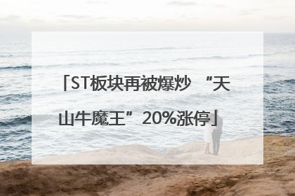 ST板块再被爆炒 “天山牛魔王”20%涨停