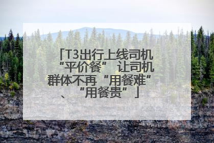 T3出行上线司机“平价餐” 让司机群体不再“用餐难”、“用餐贵”